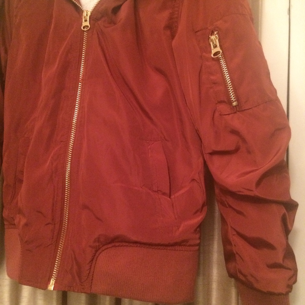 Coral/Pink colored Puffer Jacket - Picture 6 of 7